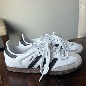 Adidas Samba White and Black Sneakers